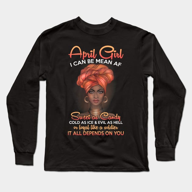 Queens Are Born In April Birthday T-Shirt for Black Women Long Sleeve T-Shirt by carlostevet